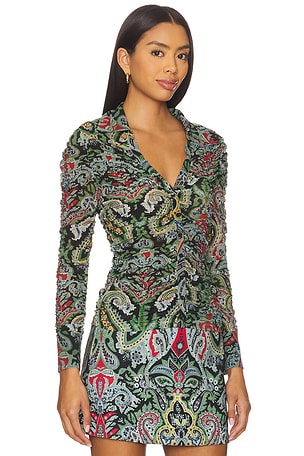 Alice + Olivia Portia Ruched Top in Multi