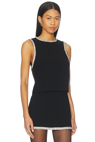 Alice + Olivia Amal Boxy Tank in Black. Size XL. Also