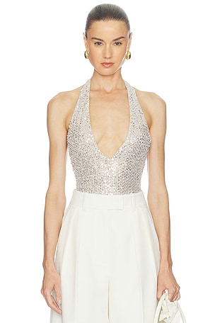 Pippa Sequin Bodysuit Alice + Olivia