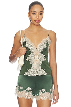 Julietta Cutaway Lace Slip Top Alice + Olivia