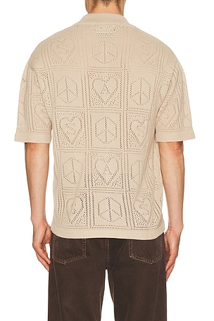 ALLSAINTS Arktx Short Sleeve Cardigan in Beige