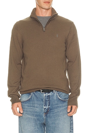 Kilburn Zip Funnel Quarter Zip Sweater ALLSAINTS