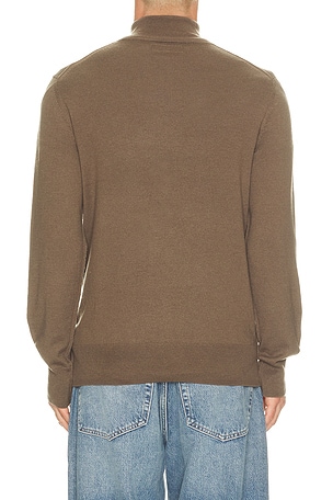 ALLSAINTS Kilburn Zip Funnel Quarter Zip Sweater in Metallic Bronze