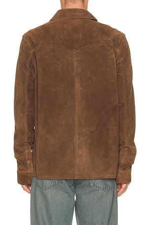 ALLSAINTS Sully Suede Shirt Jacket in Brown