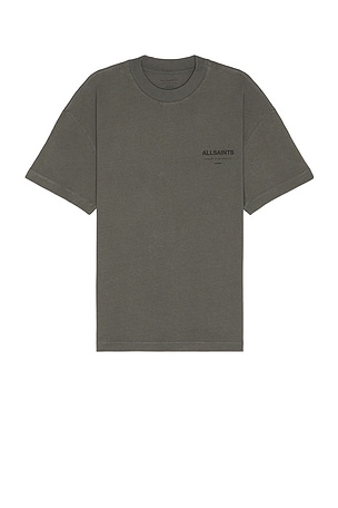 ALLSAINTS Underground Short Sleeve Crew in Grey