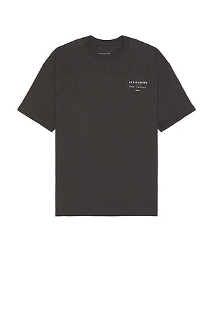 ALLSAINTS Redact Short Sleeve Crew in Charcoal