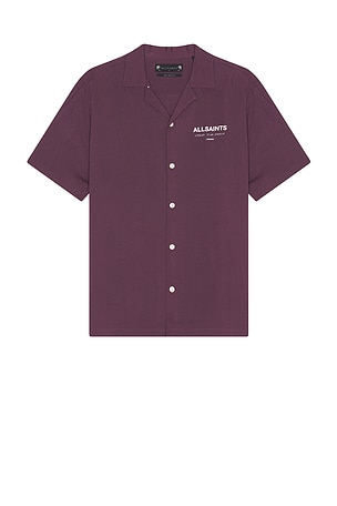 ALLSAINTS Underground Short Sleeve Shirt in Purple