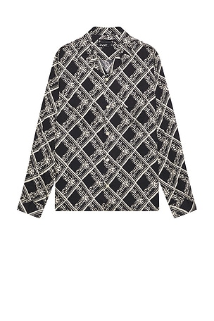 ALLSAINTS Grid Long Sleeve Shirt in Black