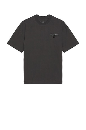 ALLSAINTS Redact Crew Neck Tee in Charcoal