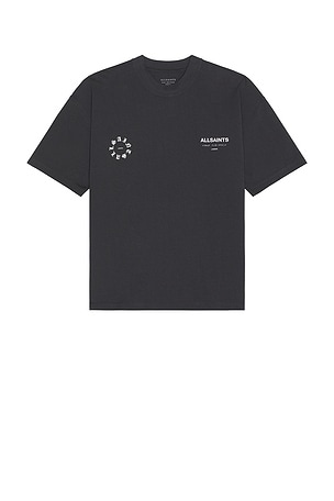 ALLSAINTS Reflektor Short Sleeve Crew Neck Tee in Black