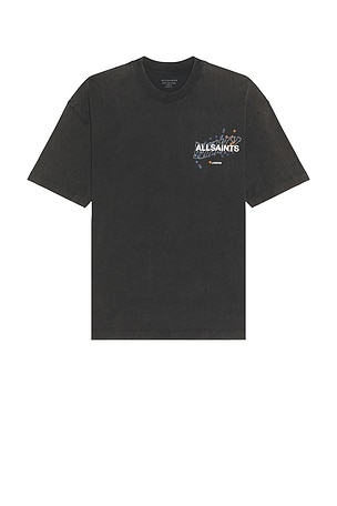 ALLSAINTS Wavy Crew Neck Tee in Black