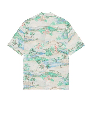 ALLSAINTS Biarritz Short Sleeve Shirt in Blue. Size XL/1X. Also