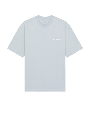ALLSAINTS Underground Short Sleeve Crew Neck Tee in Baby Blue