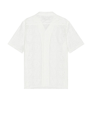 ALLSAINTS Netley Short Sleeve Shirt in White. Size XL/1X. Also