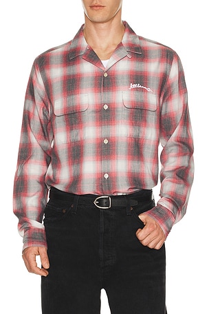 ALLSAINTS Shams Long Sleeve Shirt in Red. Size XL/1X. Also