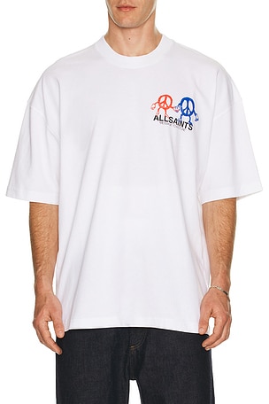 ALLSAINTS Bedfellow Crew Neck Tee in White