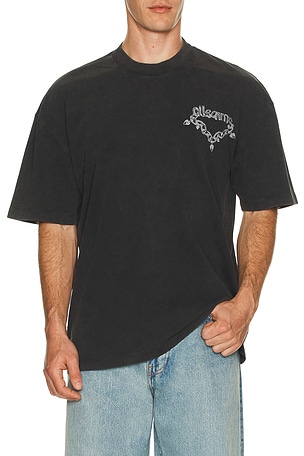 ALLSAINTS Drip Crew Neck Tee in Black. Size XL/1X. Also