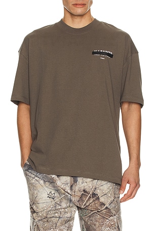 ALLSAINTS Redact Crew Tee in Taupe. Size XL/1X. Also