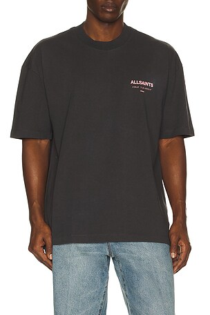 ALLSAINTS Underground Crew Tee in Black. Size XL/1X. Also