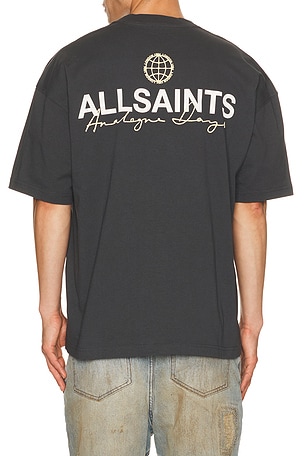 ALLSAINTS Emblem Crew Tee in Black