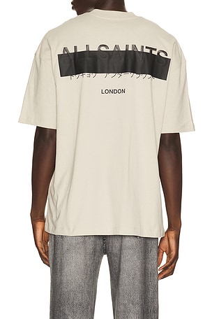 ALLSAINTS Redact Crew Neck Tee in Cream