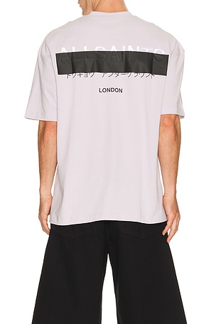 ALLSAINTS Redact Crew Neck Tee in Purple