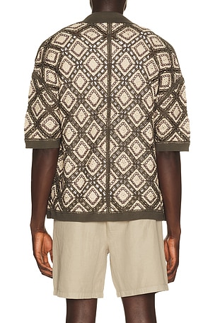 ALLSAINTS Morena Knitted Shirt in Green