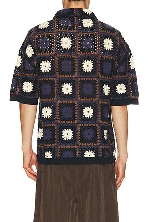 ALLSAINTS Mandon Knitted Shirt in Blue