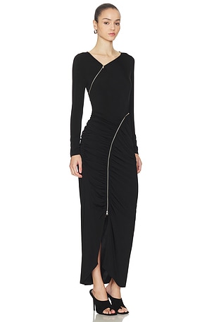 ALLSAINTS Elsie Zipper Dress in Black. Size 8. Also