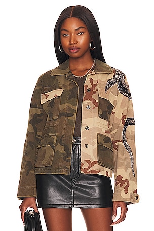 ALLSAINTS Finch Camou Jacket in Camo Green REVOLVE