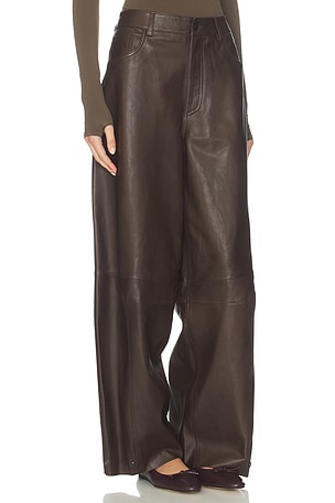 ALLSAINTS Jett Lea Trouser in Brown