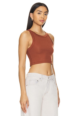 ALLSAINTS Rina Cropped Tank in Brown