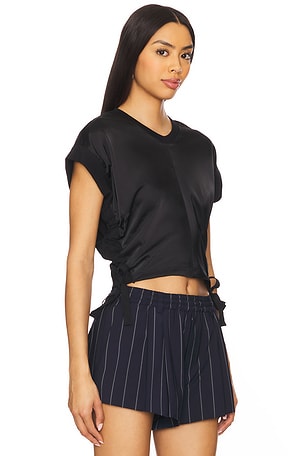 ALLSAINTS Mira Satin Tee in Black