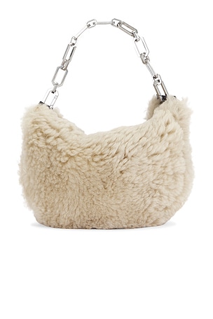 ALLSAINTS Madea Mini Shearling Bag in Cream
