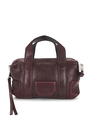 ALLSAINTS Ares Grain Compact Crossbody Bag in Wine