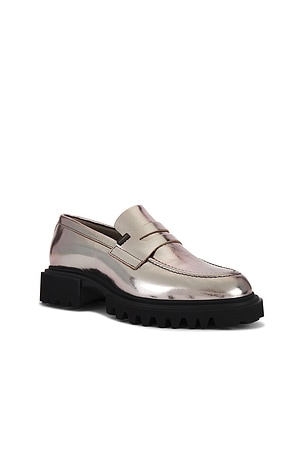 ALLSAINTS Lola Loafer in Metallic Silver