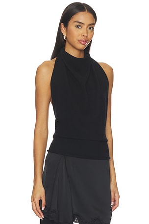 All My Love Tara Shawl Top en Noir