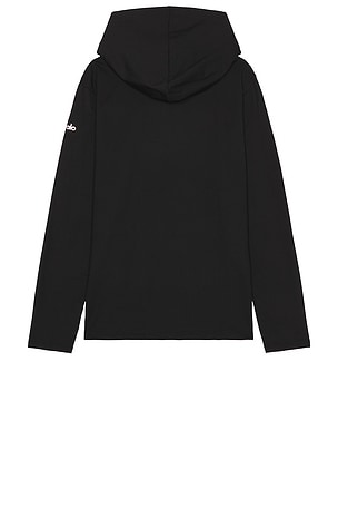 alo Conquer Reform Long Sleeve With Hood in Black