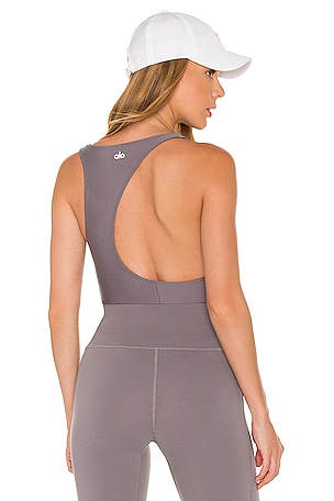 alo Barre Bodysuit in Purple Dusk | REVOLVE