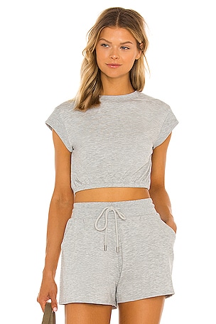 alo yoga Dream Crop Short Sleeve M ドーブグレ alo Dreamy Crop