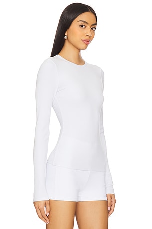 alo Ribbed Modal Long Sleeve Top in White