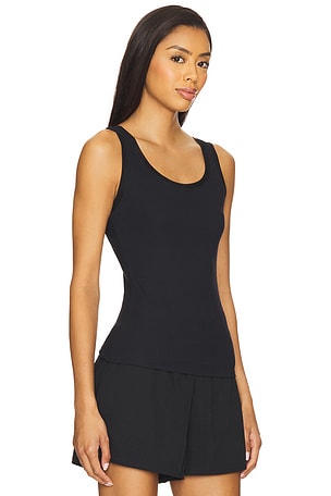 alo Ribbed Mesh Secret Tank Top in Black