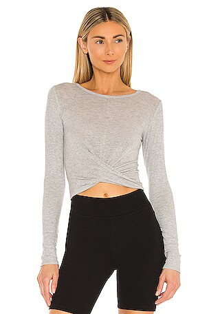 alo Cover Long Sleeve Top in Dove Grey Heather | REVOLVE