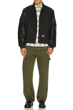 ALPHA INDUSTRIES Letterman Jacket in Black