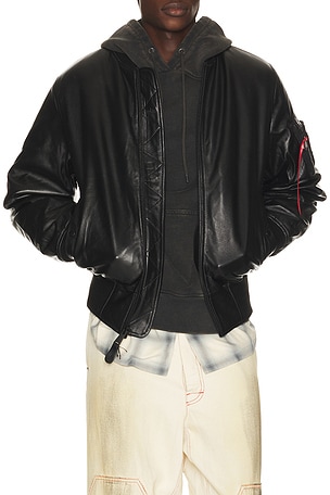 MA-1 Heritage Fit Leather Flight Jacket ALPHA INDUSTRIES