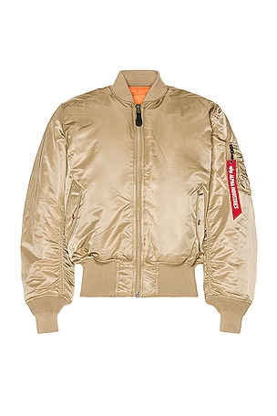 ALPHA INDUSTRIES MA-1 Bomber Jacket in Vintage Khaki | REVOLVE