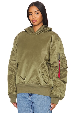 ALPHA INDUSTRIES Pull-over Hooded Ma-1 in Green