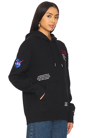ALPHA INDUSTRIES Nasa Worm Logo Hoodie in Black
