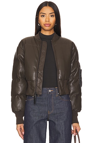 Sierra Faux Leather Short Puffer ALPHA INDUSTRIES