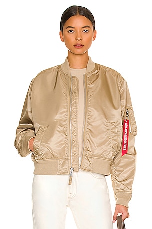 ALPHA INDUSTRIES L 2B Cropped Flight Jacket in Vintage Khaki REVOLVE